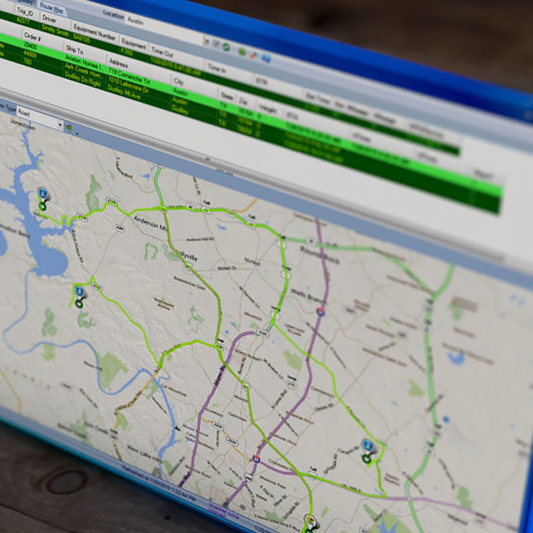 ODT View example of optimized trip routing on a computer screen.