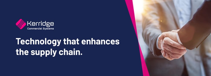 Banner with title that states: technology that enhance the supply chain