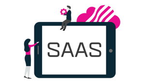 An illistration of an ipad using SaaS software An illistration of an ipad using SaaS software