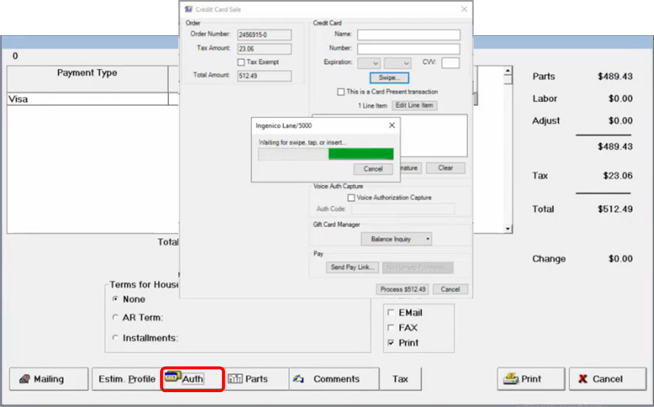 Integrated Checkout screens