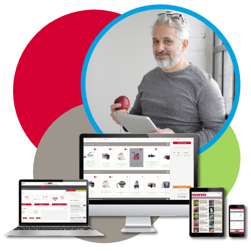 Mockup of OrderEase on a laptop, desktop, tablet, and smartphone